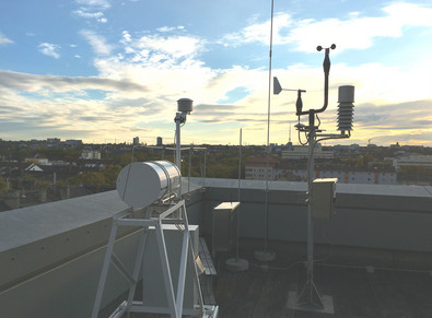 Radiometer auf dem Dach des LfU-Standorts Mainz-Rheinallee
